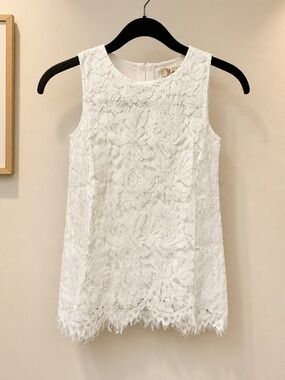 NWT Doe A Dear Toddler Girls White Sleeveless Full Lace Dress - Size 4T